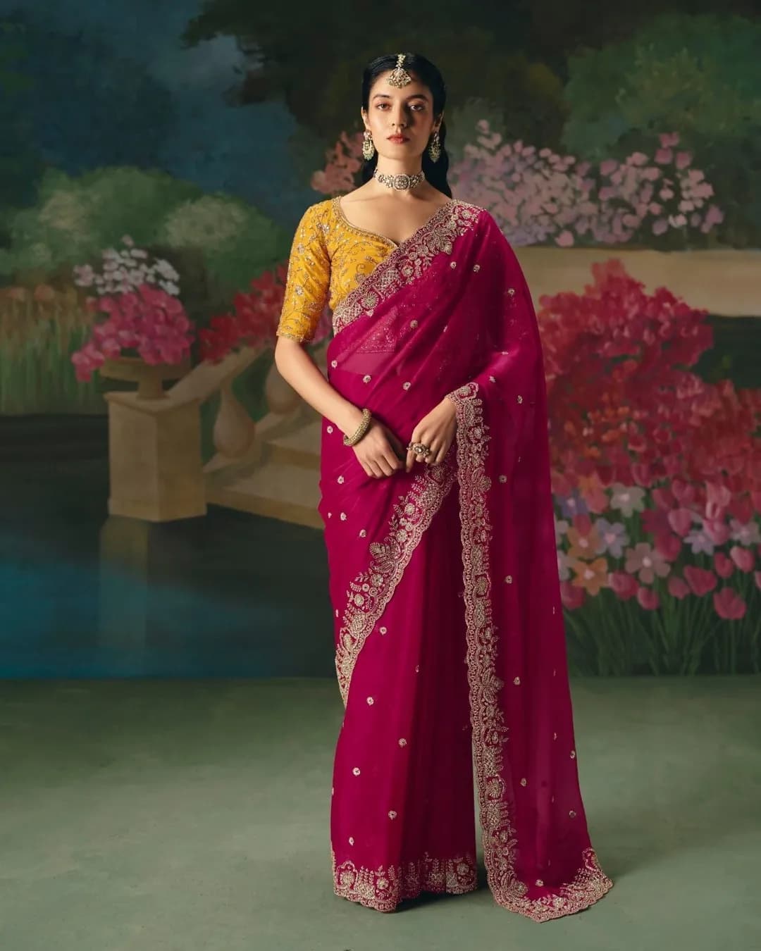 Kimora Premium Fancy Saree with Heavy Sequin, Stone & Beads Work