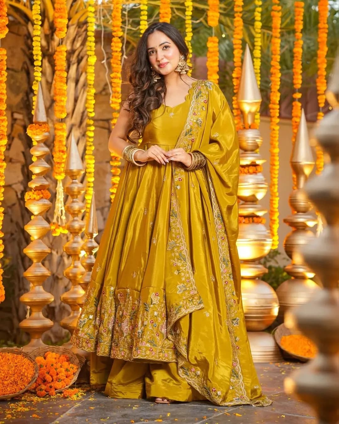 Designer Heavy Crepe Silk Anarkali Suit with 5mm Sequence & Embroidery Work
