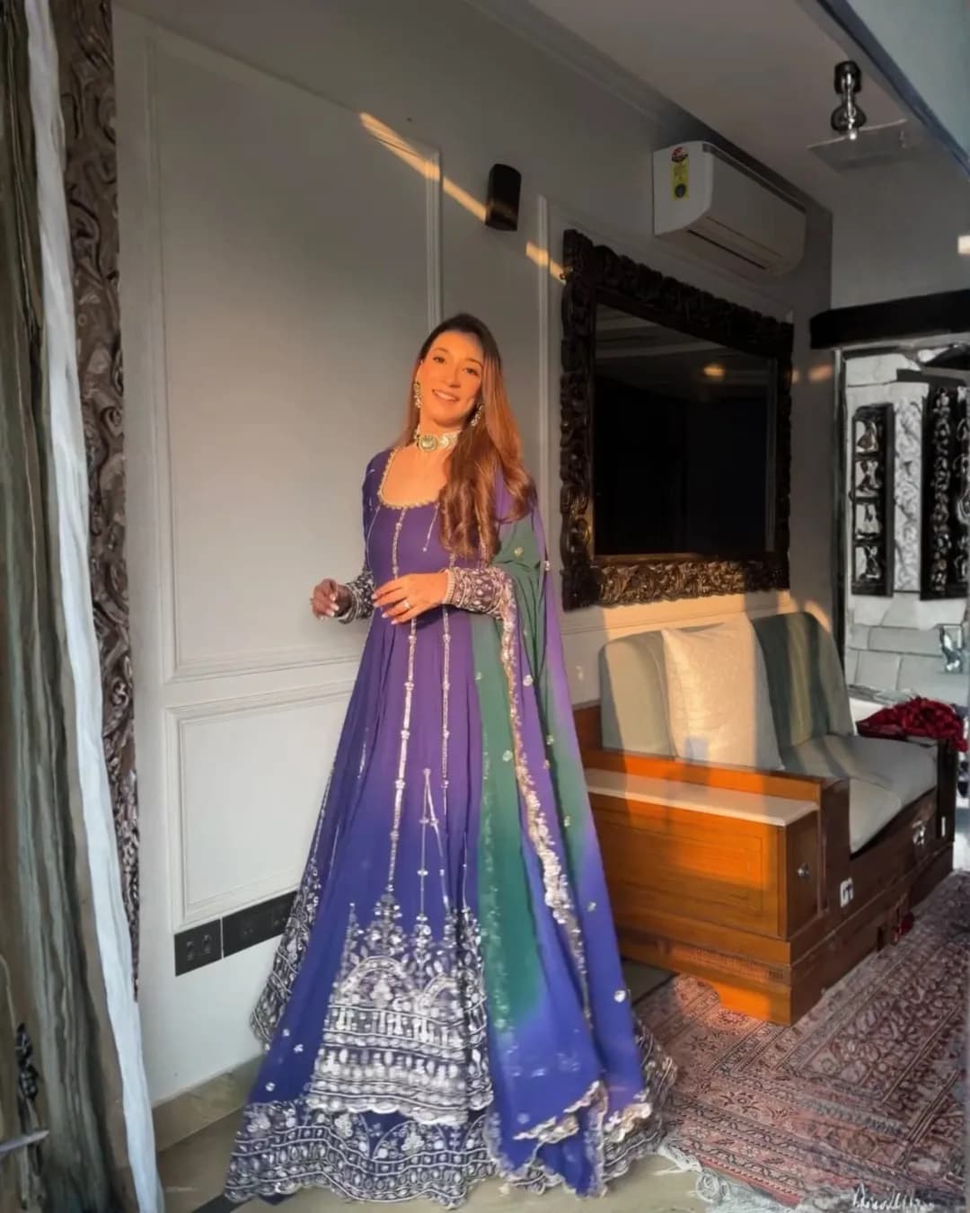 Designer Faux Georgette Embroidered Top Lehenga Set with Sequence Work