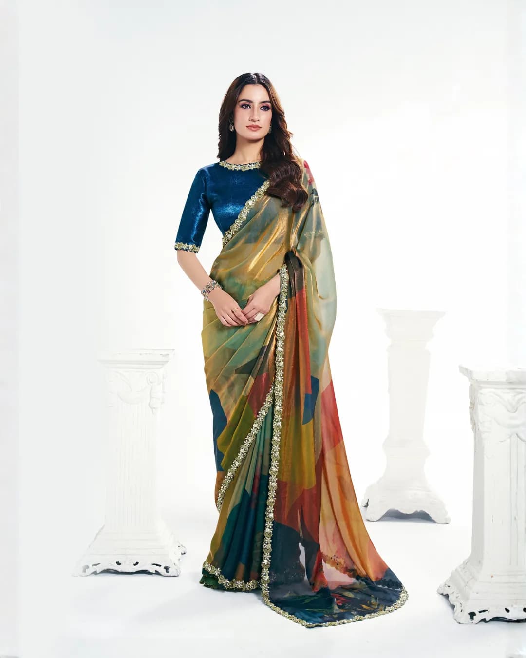 Mahotsav Rang Chatkila Ananta Two-Tone Satin Silk Designer Saree
