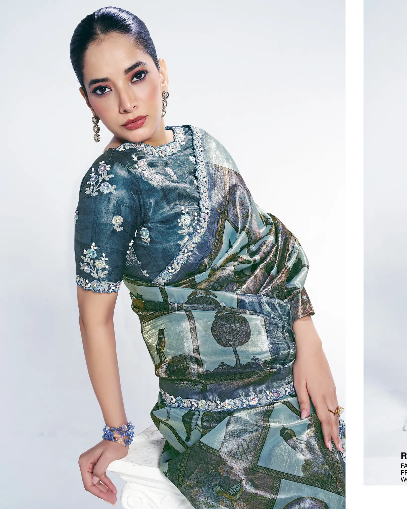 Mahotsav Rang Chatkila Ananta Two-Tone Paper Silk Designer Saree alternate view