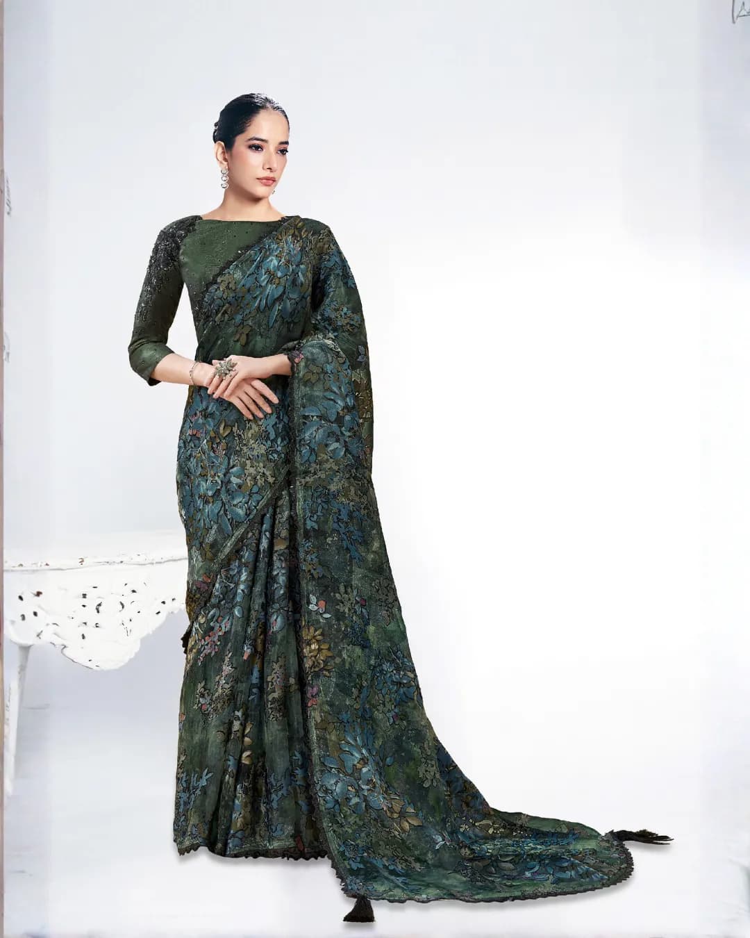 Mahotsav Rang Chatkila Ananta Brasso Designer Saree with Stone Handwork