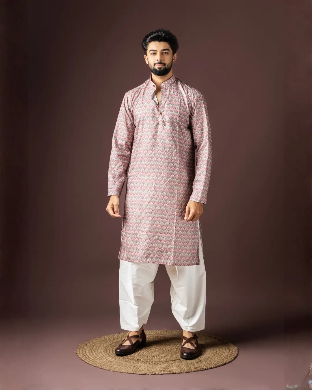 Men’s Baarati Vol 06 Festive Kurta with Bottom Set in Blended Cotton & Art Silk