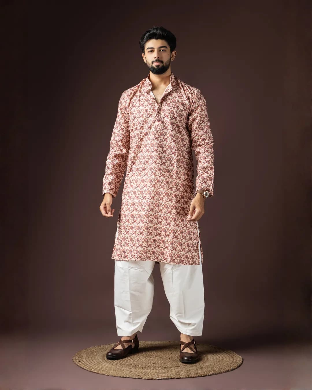 Men’s Baarati Vol 06 Festive Kurta with Bottom Set in Blended Cotton & Art Silk