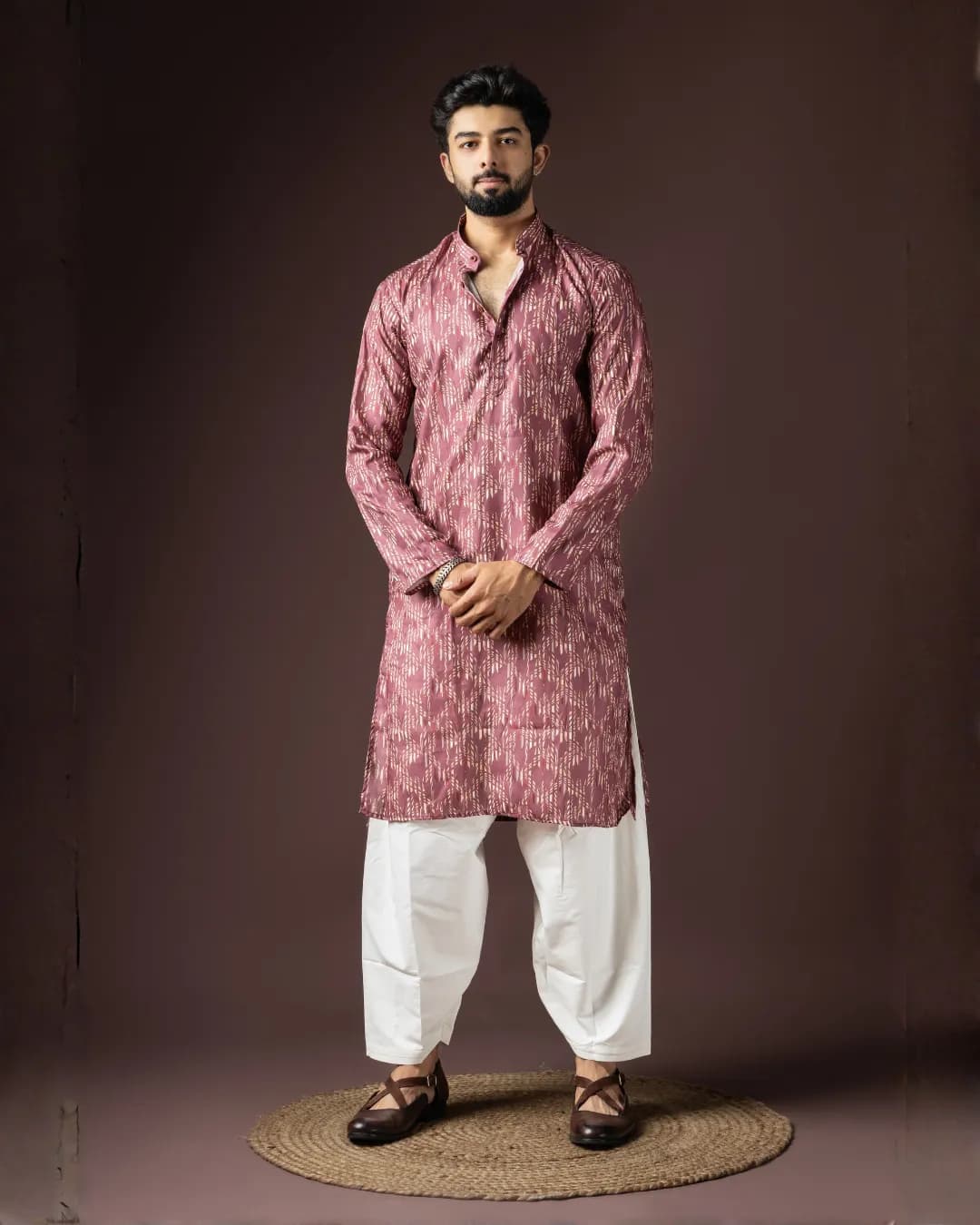 Men’s Baarati Vol 06 Festive Kurta with Bottom Set in Blended Cotton & Art Silk
