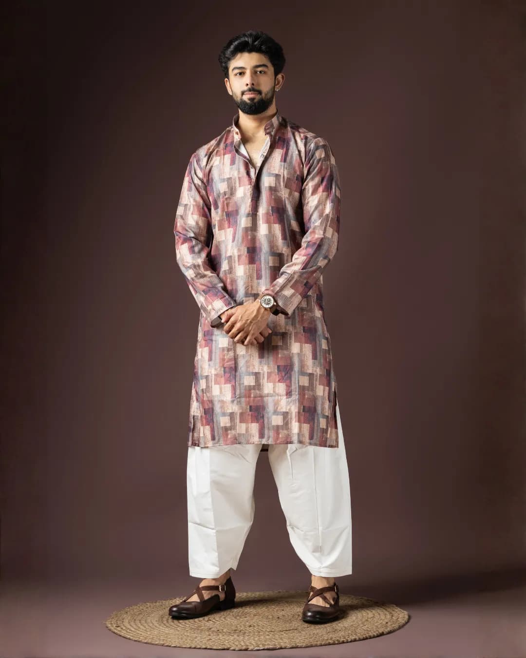 Men’s Baarati Vol 06 Festive Kurta with Bottom Set in Blended Cotton