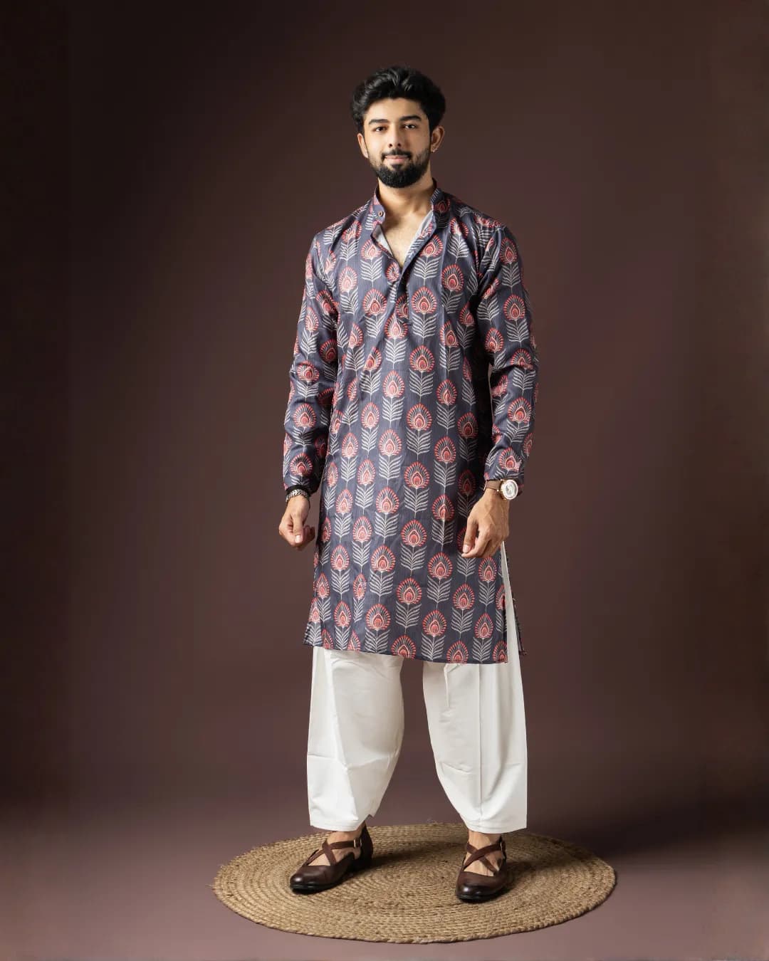 Men’s Baarati Vol-06 Festive Kurta with Bottom Set in Blended Cotton