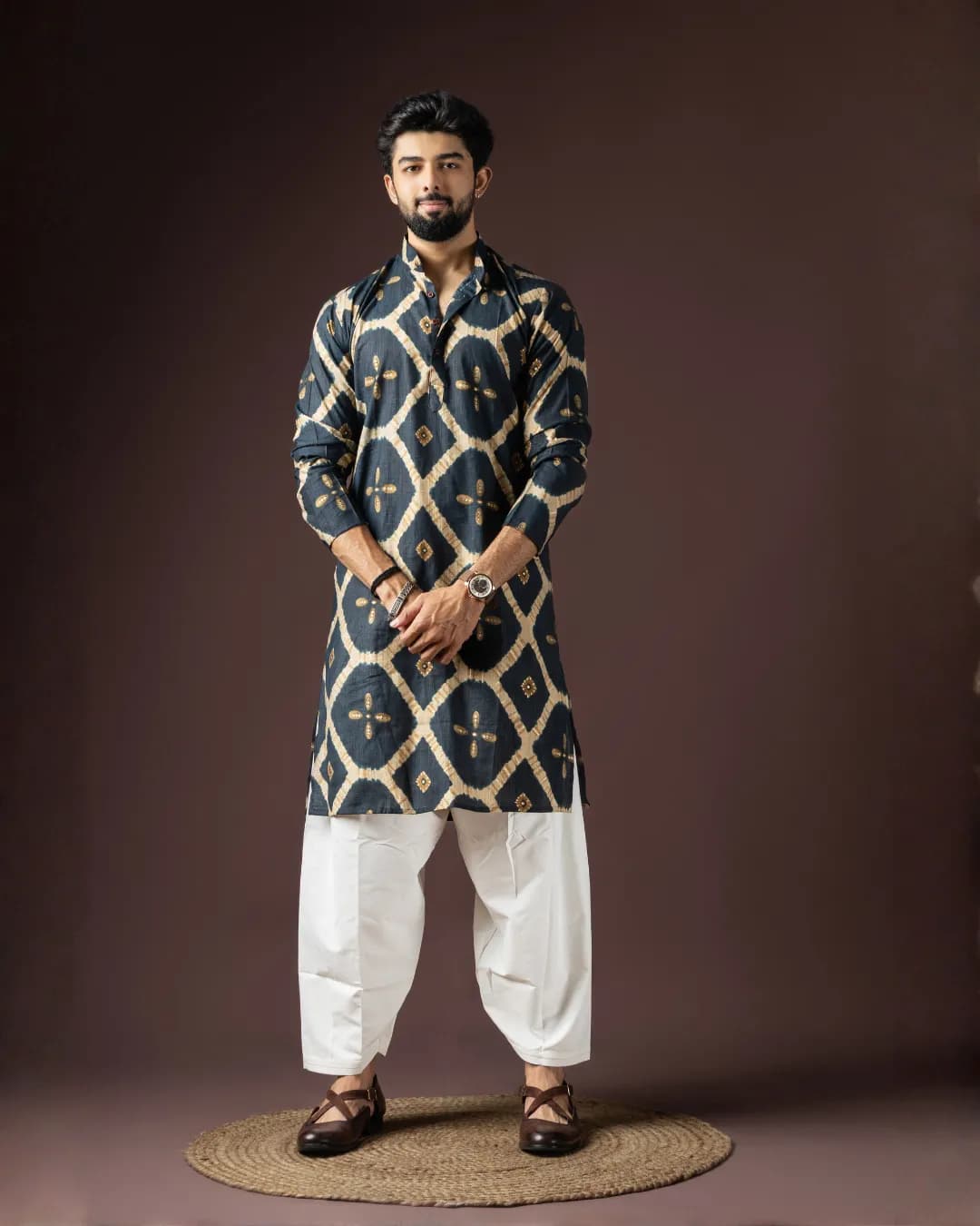 Men’s Baarati Vol-06 Festive Rayon Kurta with Art Silk Bottom Set