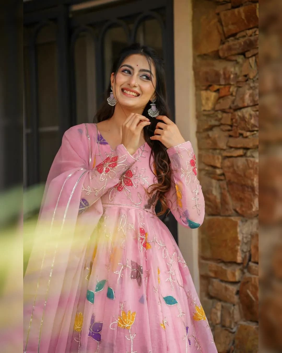 Designer Party Wear Heavy Star Georgette Gown Sharara Set with Dupatta alternate view