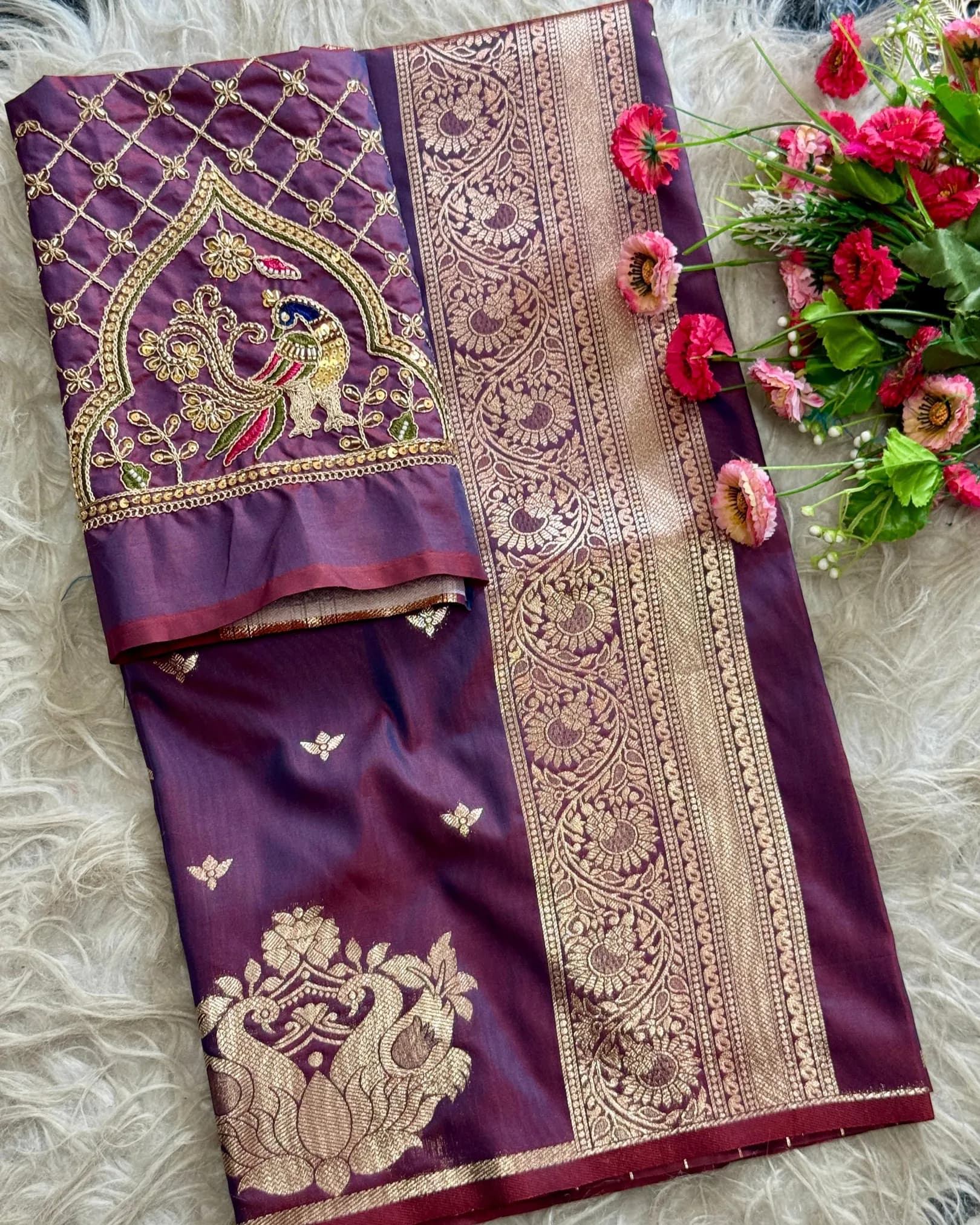 Rajlaxmi Paithani Saree with Grand Peacock Pallu & Aari Work Blouse