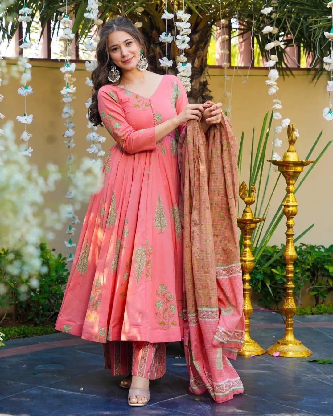 Designer Heavy Muslin Digital Printed Kurti Bottom Dupatta Set – Fully Stitched Festive Wear