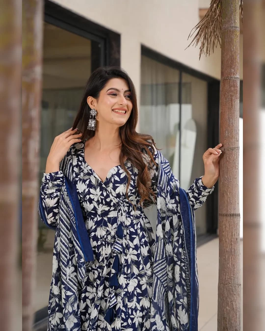 Designer Heavy Muslin Digital Printed Kurti Bottom Dupatta Set – Fully Stitched Festive Wear alternate view