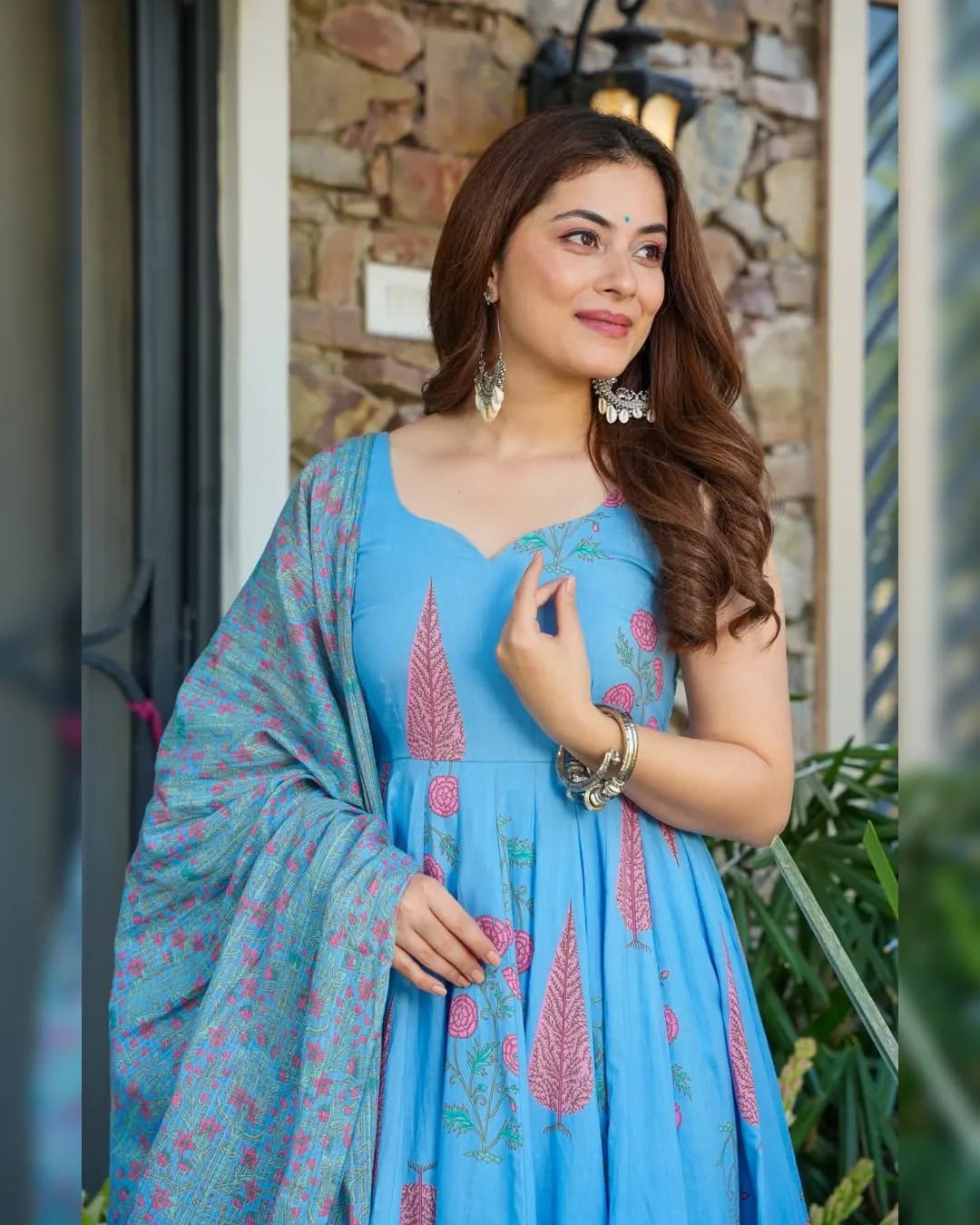 Designer Heavy Muslin Digital Printed Kurti Bottom Dupatta Set – Fully Stitched Festive Wear alternate view