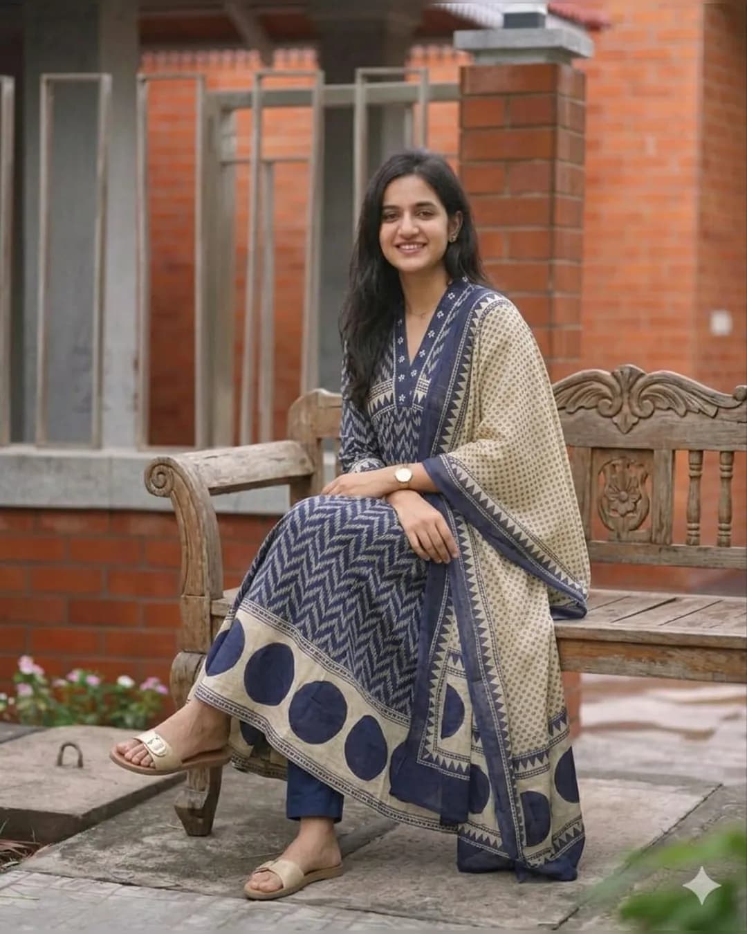 New Arrival Pure Cotton 60x60 Suit Set with Dupatta & Bracelet – Printed Kurti Pant Set for Women alternate view