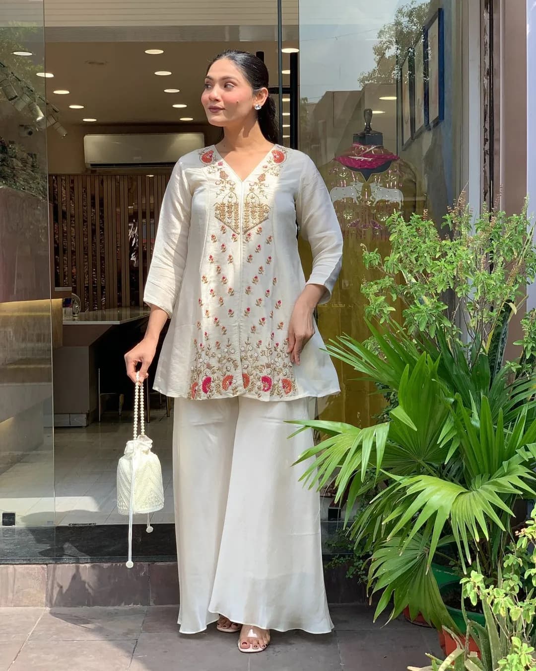 Festive Special Silk Embroidered Cord Set with Palazzo – Stylish Ethnic Co-Ord Set