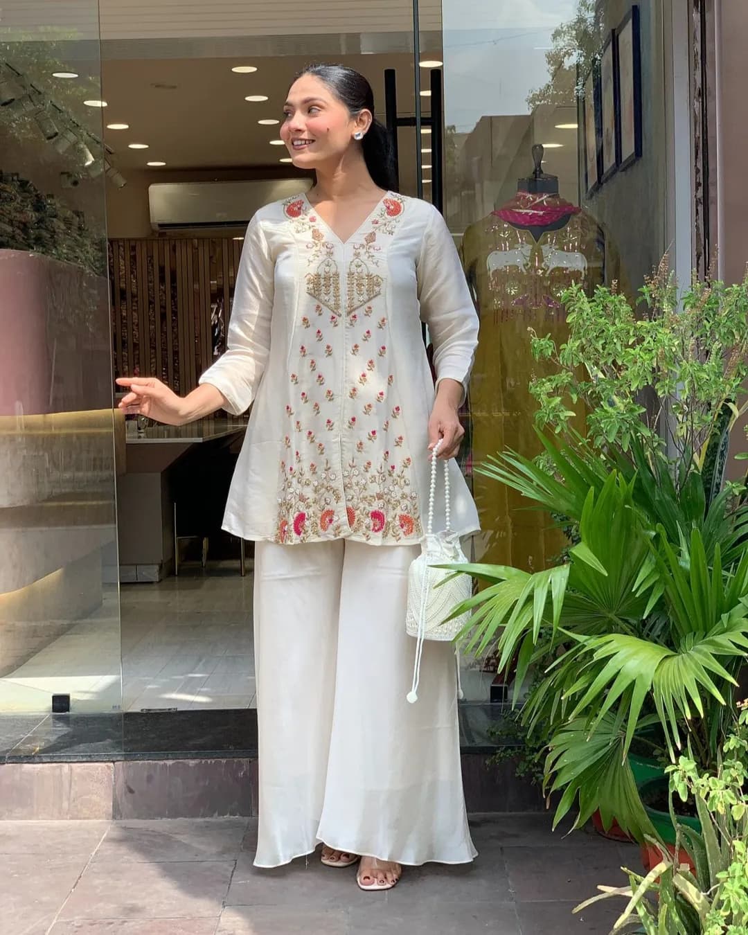 Festive Special Silk Embroidered Cord Set with Palazzo – Stylish Ethnic Co-Ord Set alternate view