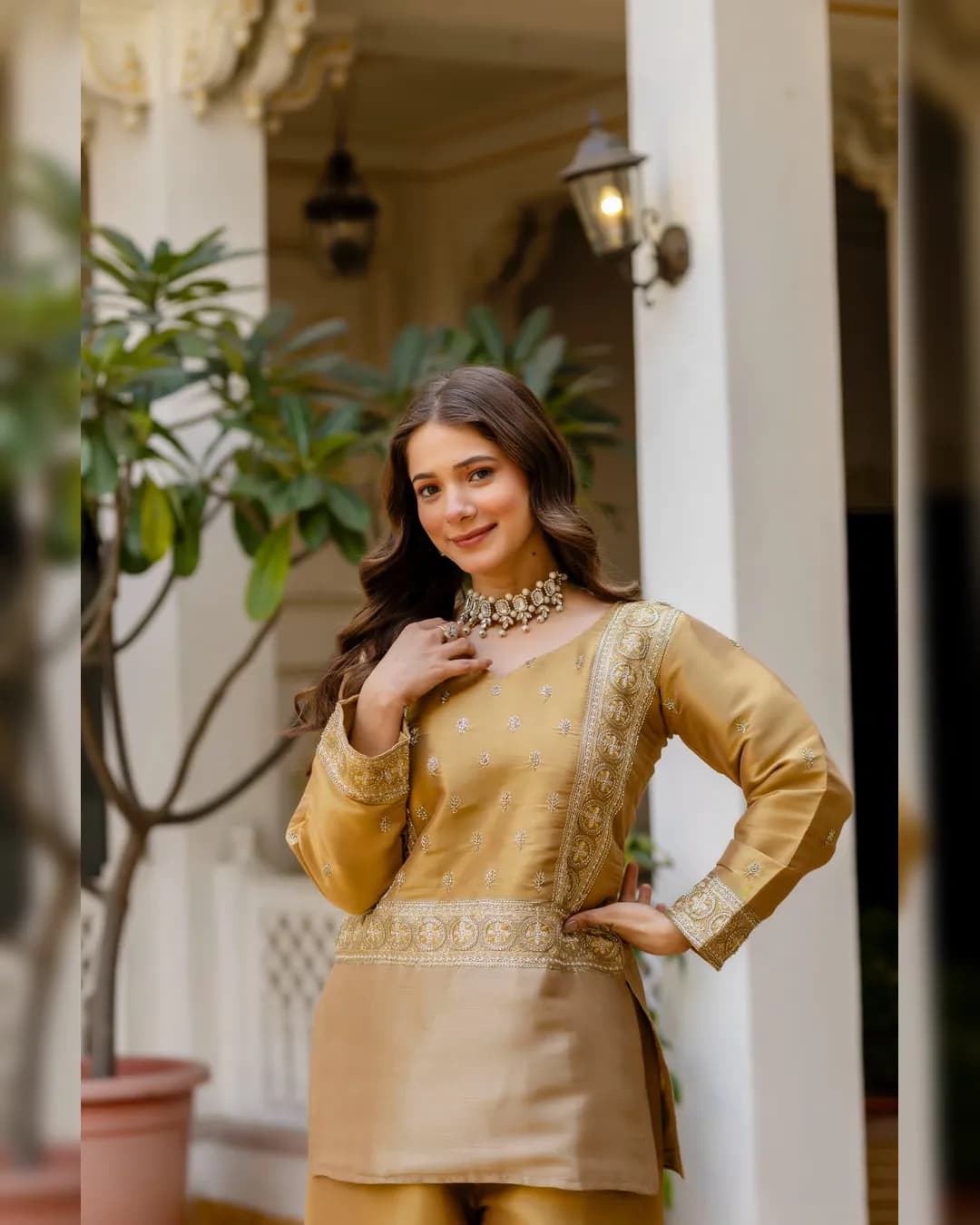 Banarasi Viscose Embroidered Co-Ord Set with Semi Beads Work – Elegant Two Piece Set alternate view