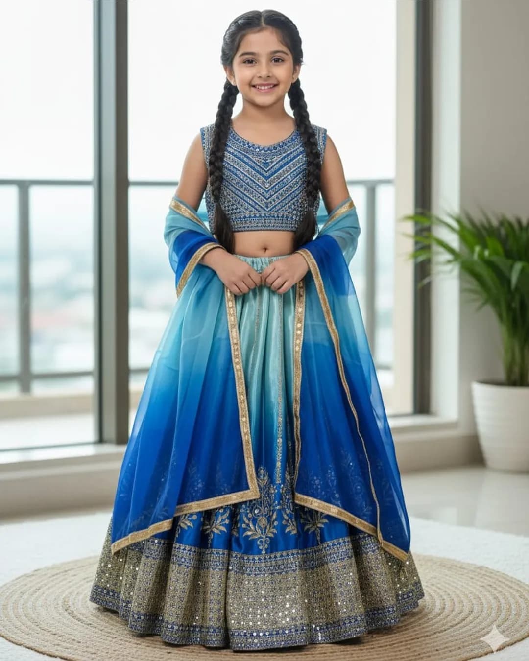 Designer Chinon Silk Lehenga Set with Sequins Embroidery & Net Dupatta – Ready to Wear alternate view