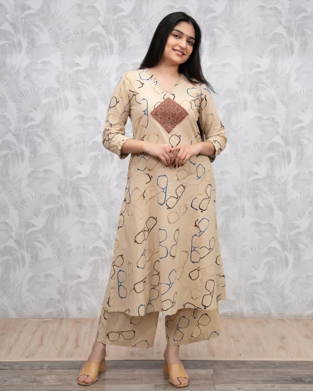 Heavy Cotton 60×60 Embroidered Co-Ord Set with Palazzo – Casual Wear Set