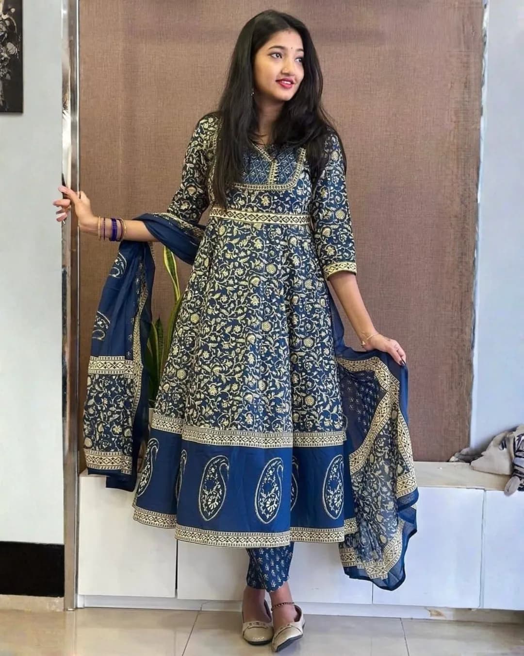 Premium Cotton Printed Kurti Palazzo Dupatta Set – Export Quality 3 Piece Suit