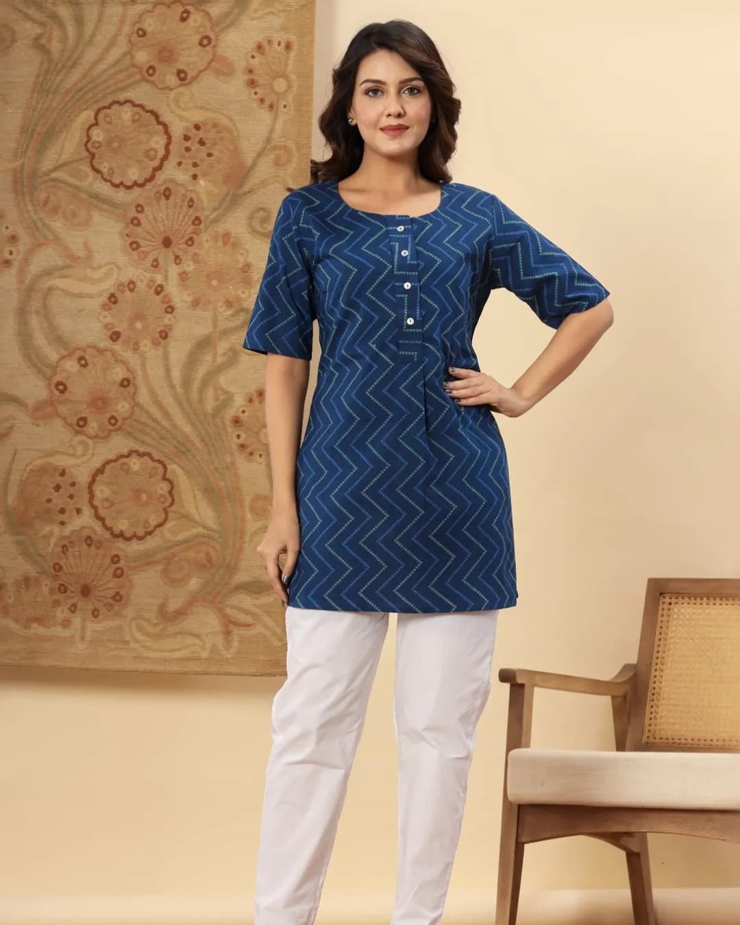 Summer Special Cotton Tops & Short Kurti with Wooden Button Style
