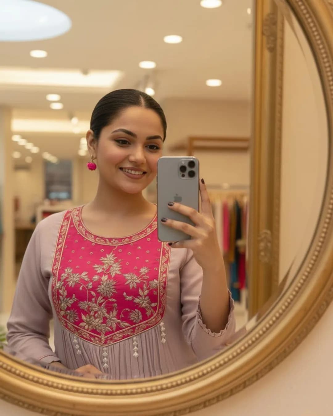 Lavender Sharara Kurta Set with Embroidered Yoke & Pearl Tassels – Premium Ethnic Wear alternate view