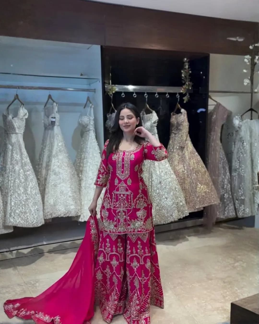 CP Vicitra Silk Top Sharara Dupatta Set with 5mm Sequins Embroidery – Ready to Wear alternate view