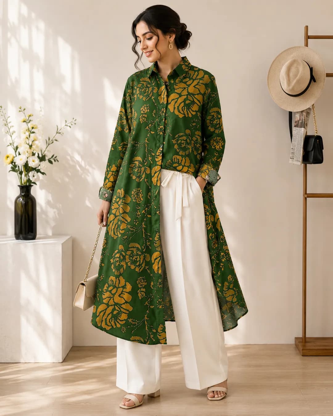 Designer Rayon Digital Print Kurti with Imported Lycra Plazzo Set