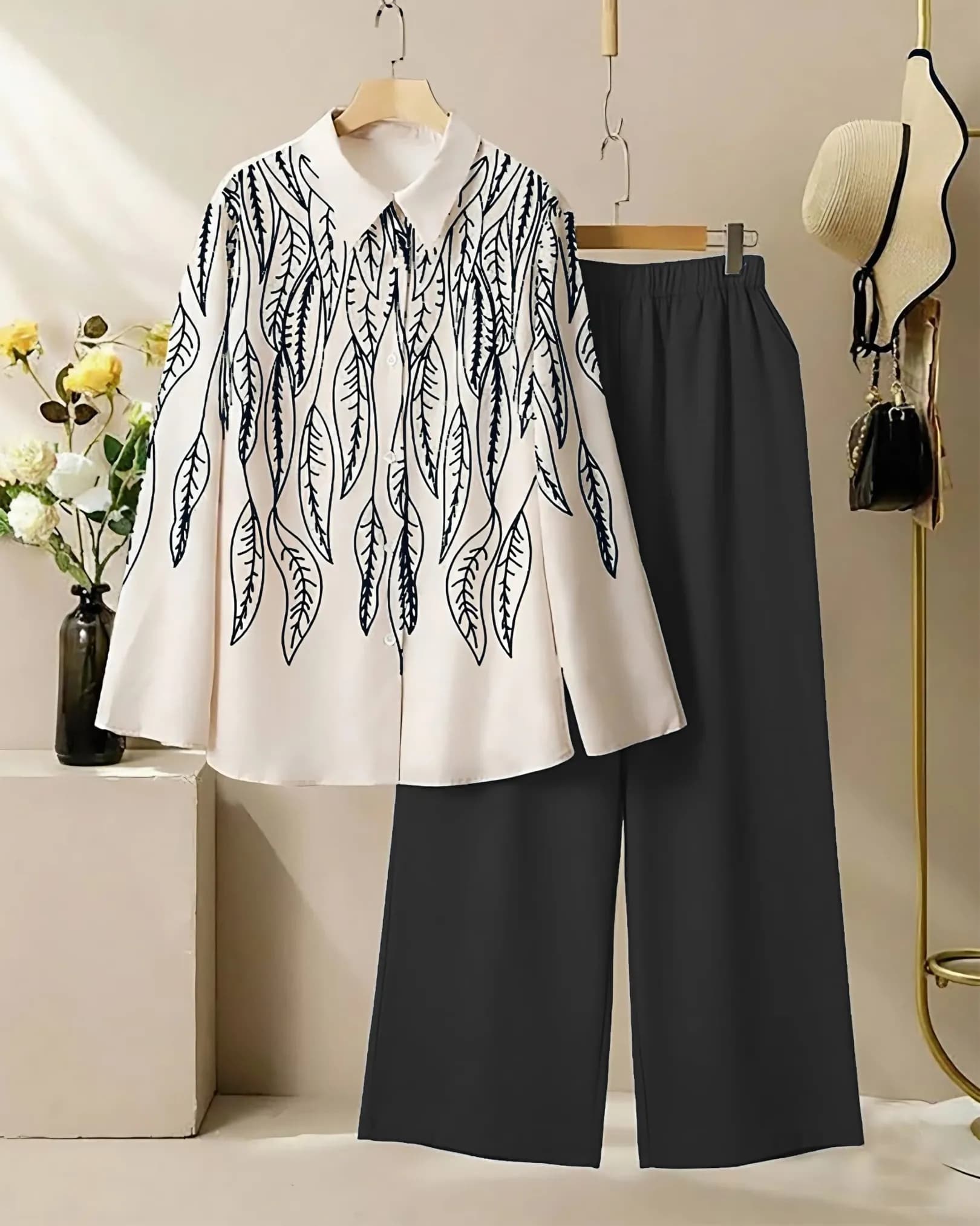 Printed Tunic Shirt with Lycra Palazzo Set – Casual Stylish Co-ord alternate view