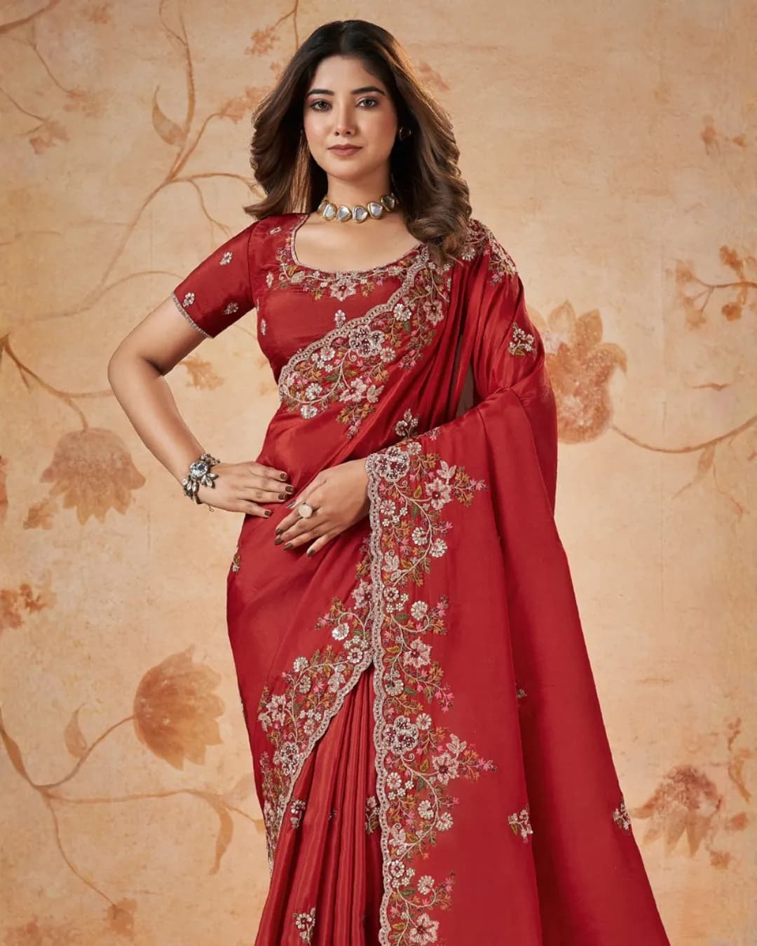MOHMANTHAN 23900 DAKSHIKA : Upada Silk Designer Saree with Sequins & Stone Work alternate view