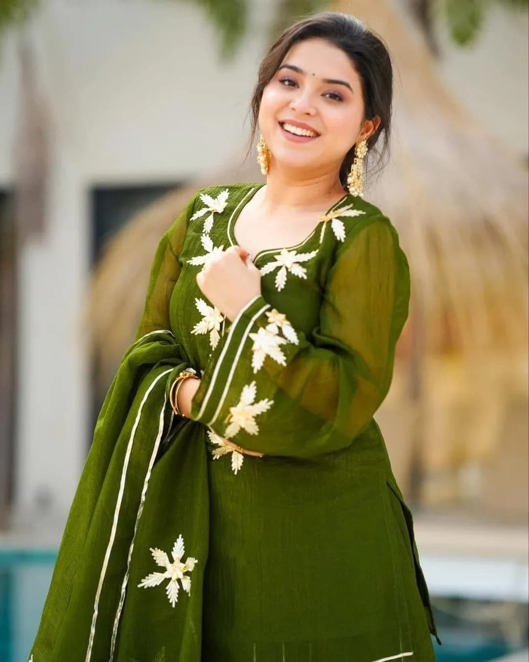 Handcrafted Charkhi Gota Kurta Sharara Palazzo Set with Dupatta alternate view