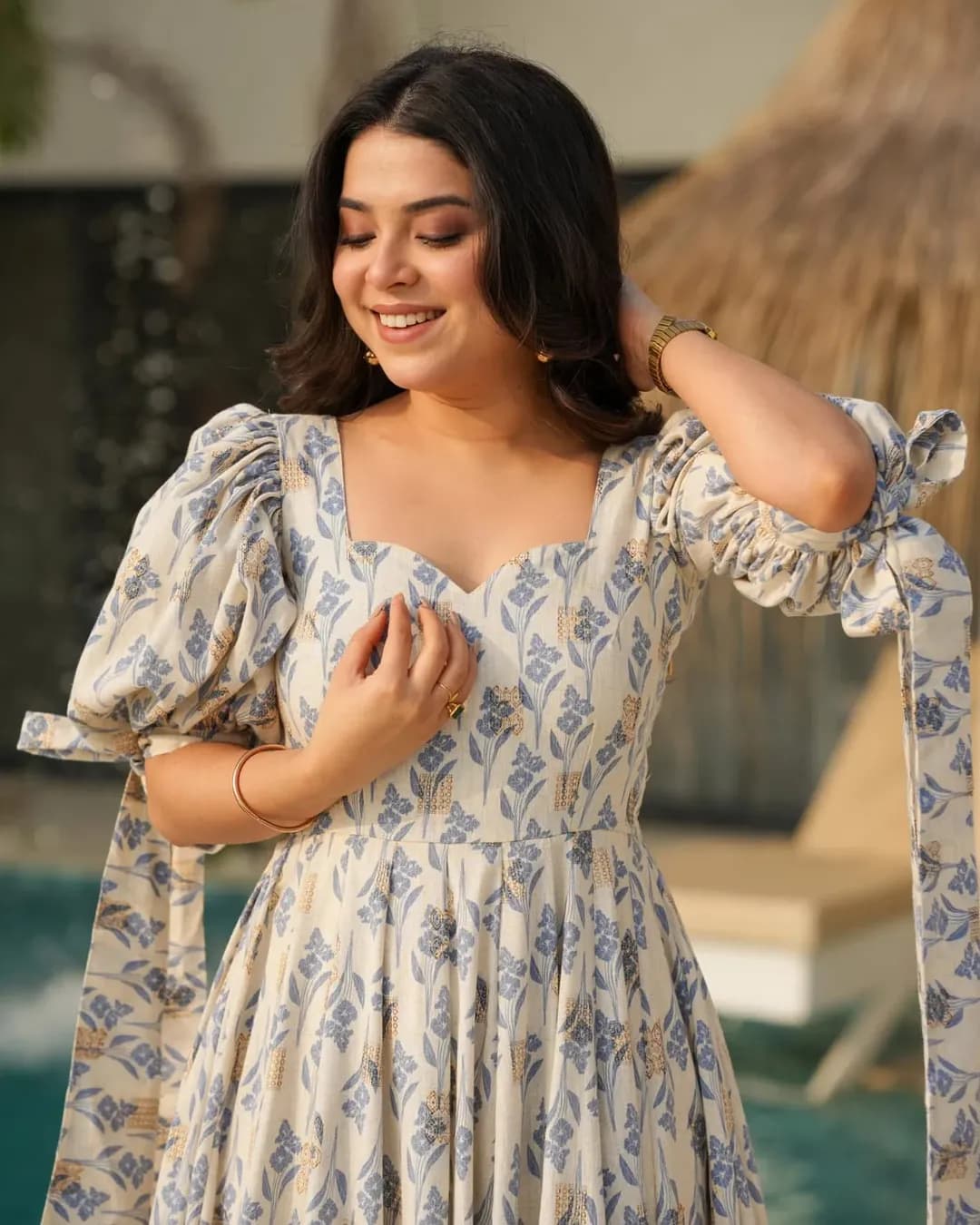 Rayon Digital Printed Fully Flared Anarkali Gown alternate view