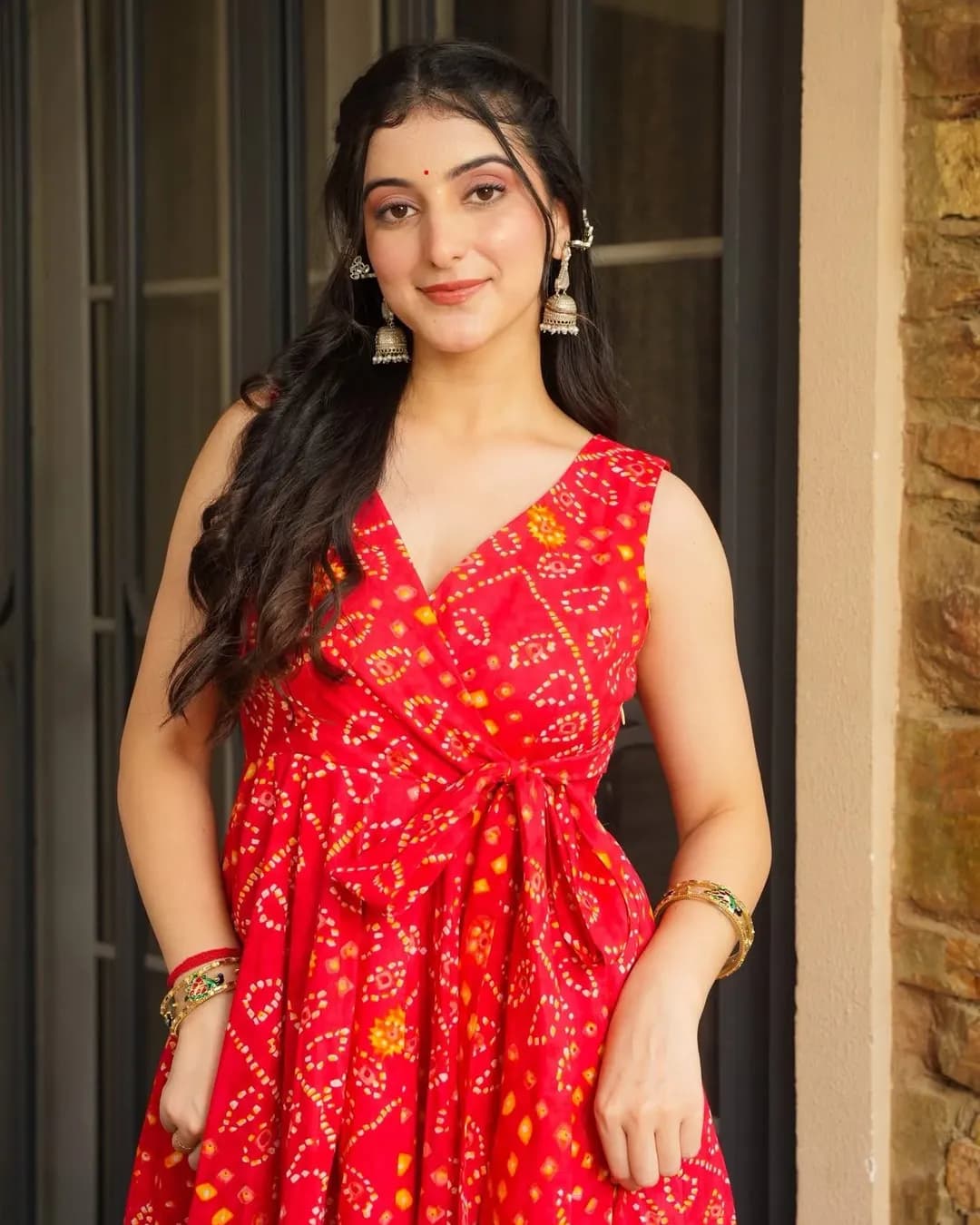 Heavy Rayon Digital Printed Anghrakha Kurti with Bottom alternate view