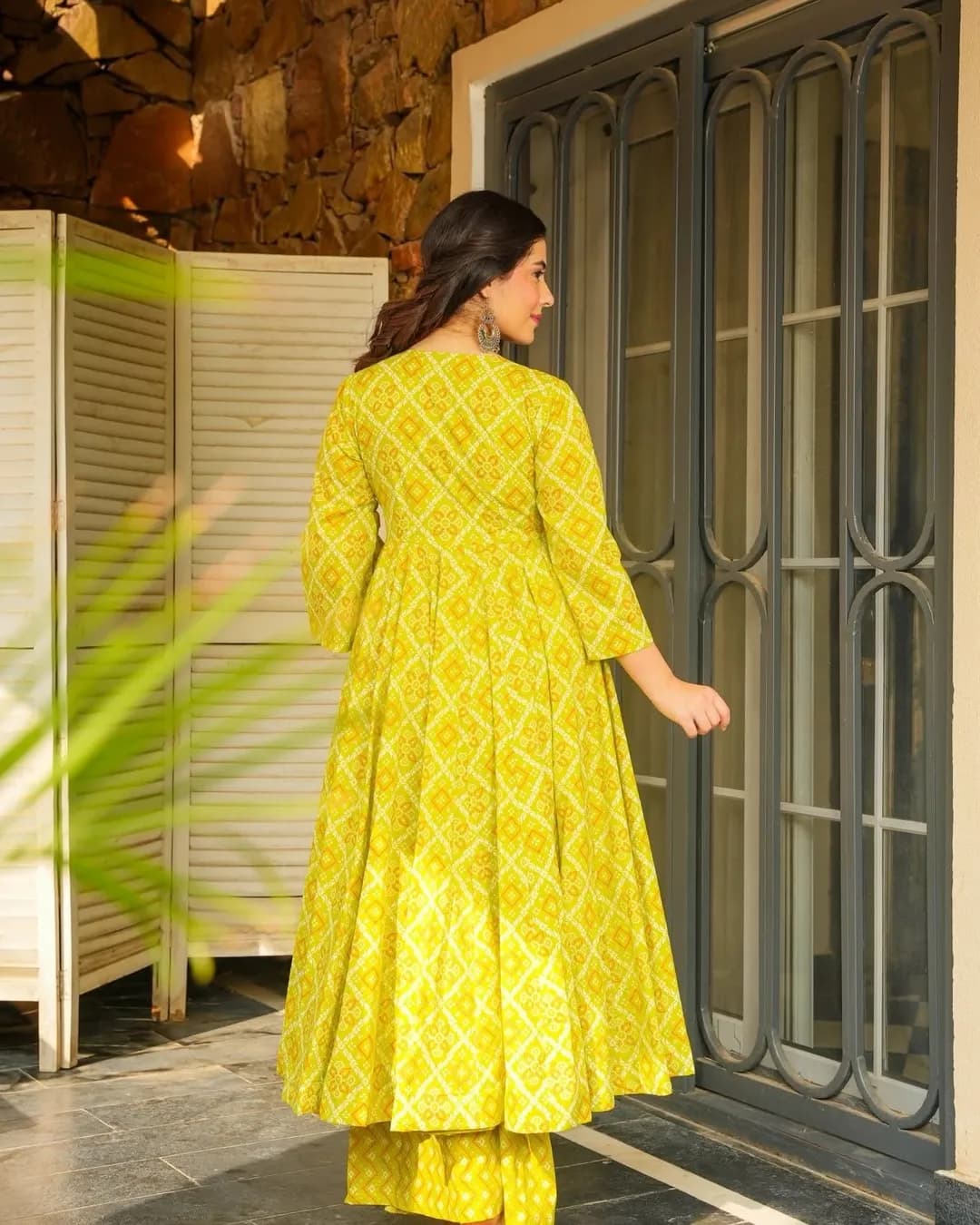 Heavy Rayon Digital Printed Anghrakha Kurti with Bottom alternate view