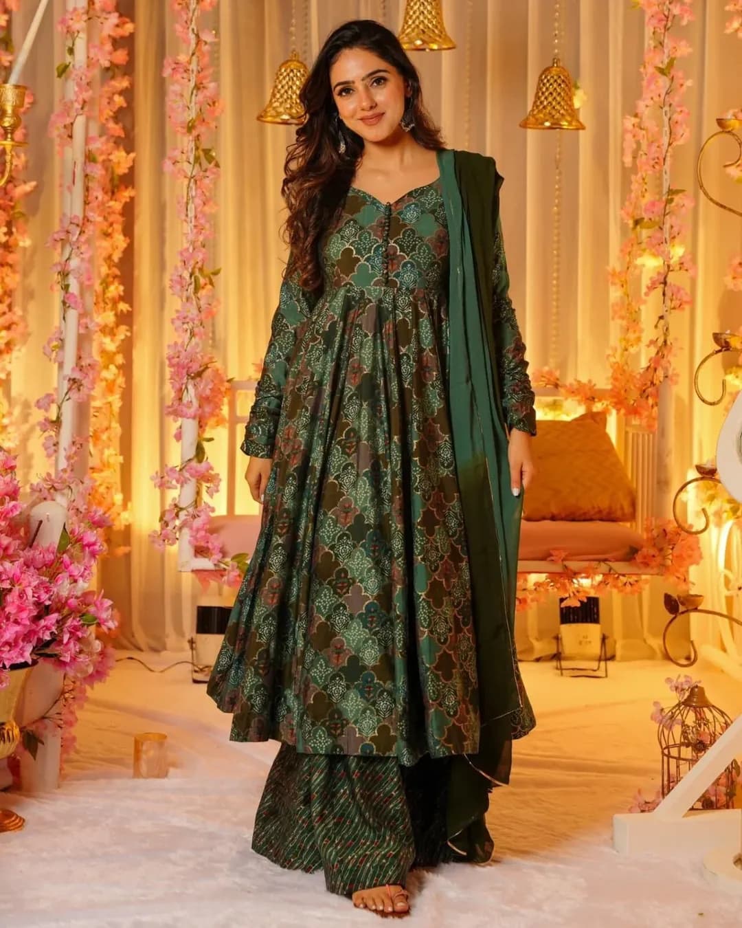 Pure Muslin Digital Printed Kurti Set with Georgette Dupatta