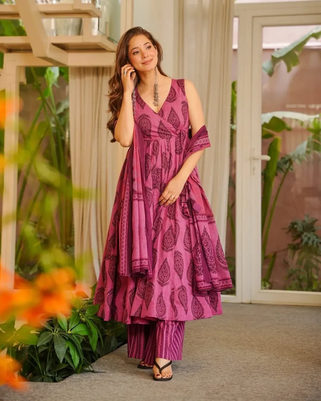 Muslin Digital Printed Kurti Set with Bottom & Dupatta