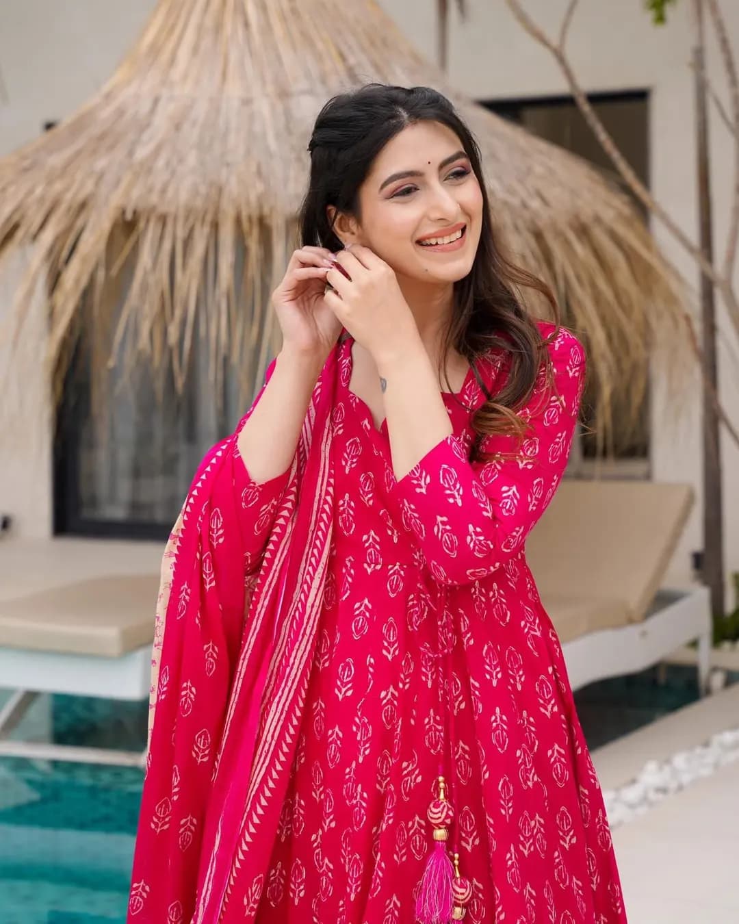 Pure Muslin Digital Printed Kurti Set with Bottom & Dupatta alternate view