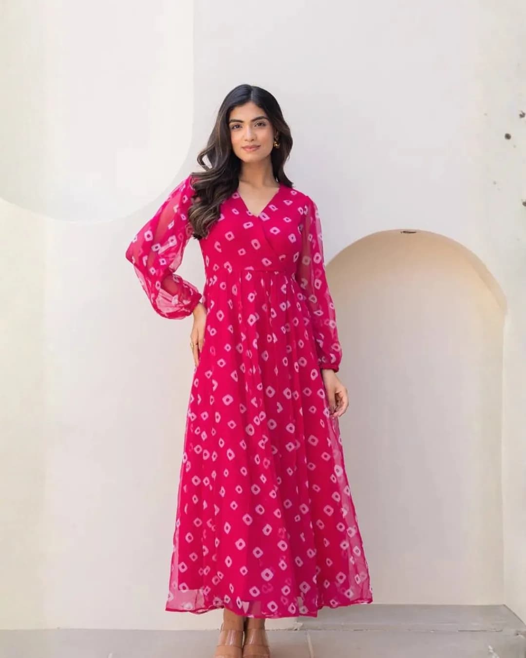 Heavy Faux Georgette Fully Flared Digital Printed Anarkali Gown alternate view