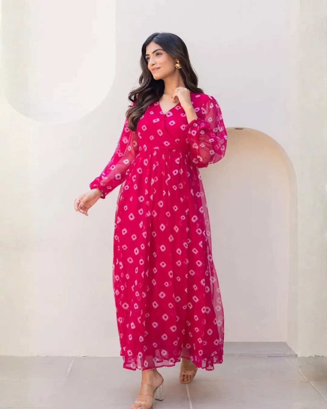 Heavy Faux Georgette Fully Flared Digital Printed Anarkali Gown