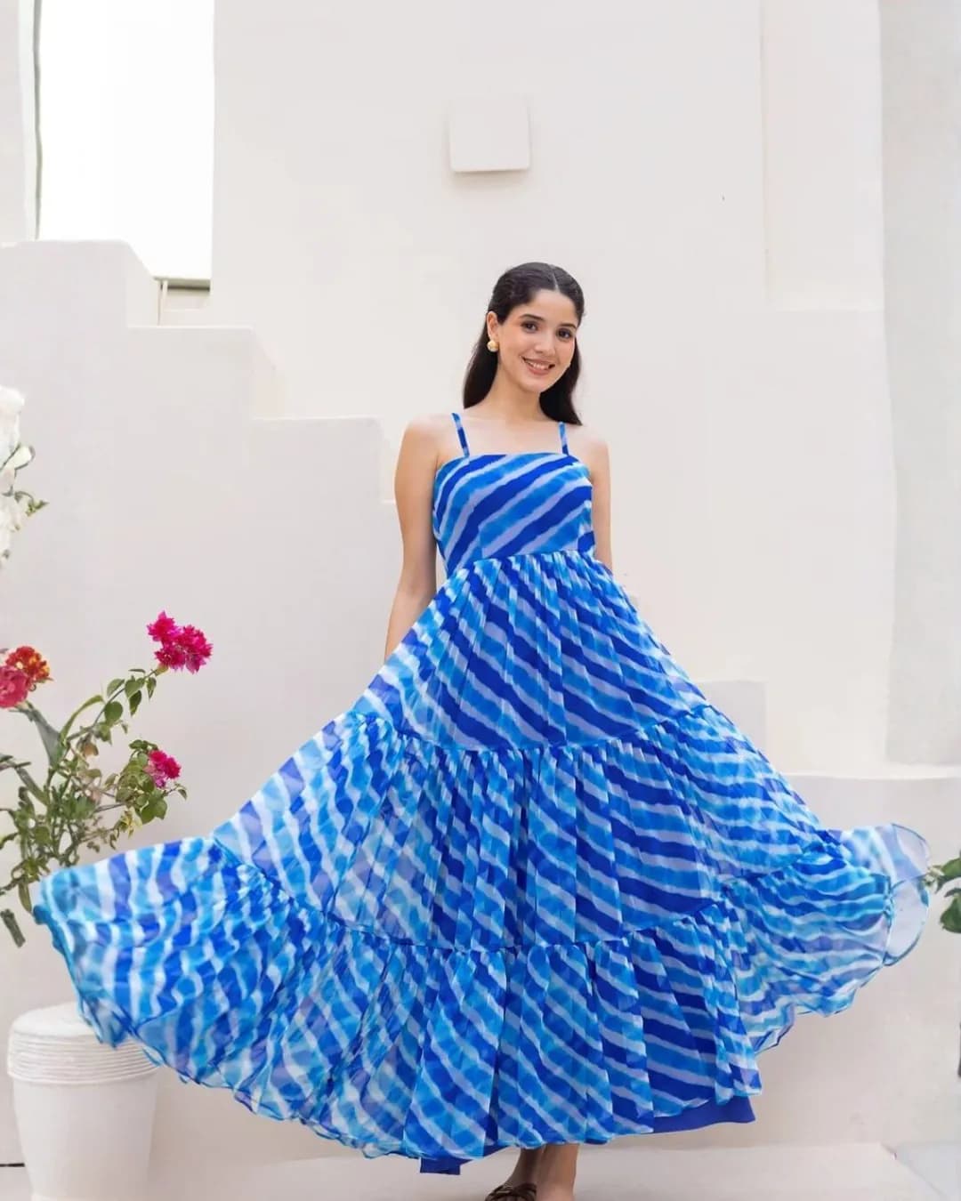 Heavy Faux Georgette Fully Flared Digital Printed Anarkali Gown alternate view