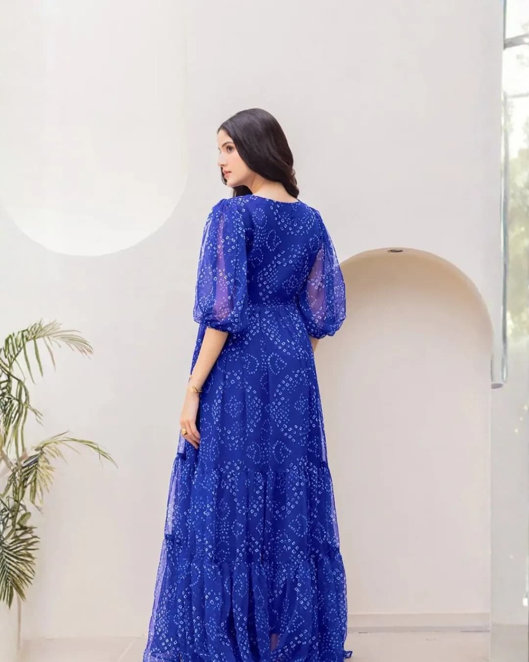 Heavy Faux Georgette Fully Flared Digital Printed Anarkali Gown alternate view