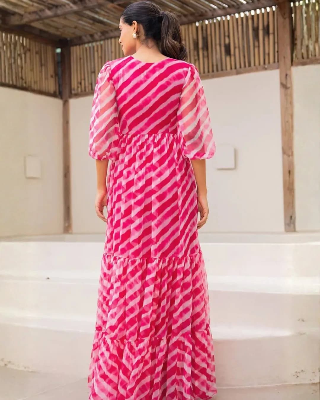 Heavy Faux Georgette Fully Flared Digital Printed Anarkali Gown alternate view