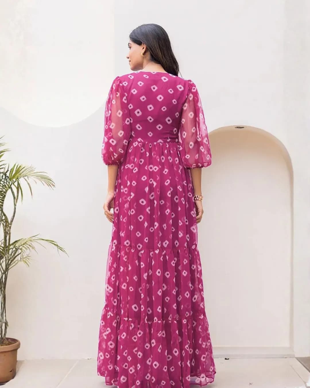 Heavy Faux Georgette Fully Flared Digital Printed Anarkali Gown alternate view