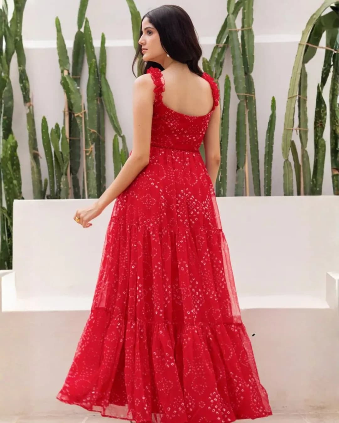 Heavy Faux Georgette Fully Flared Digital Printed Anarkali Gown alternate view