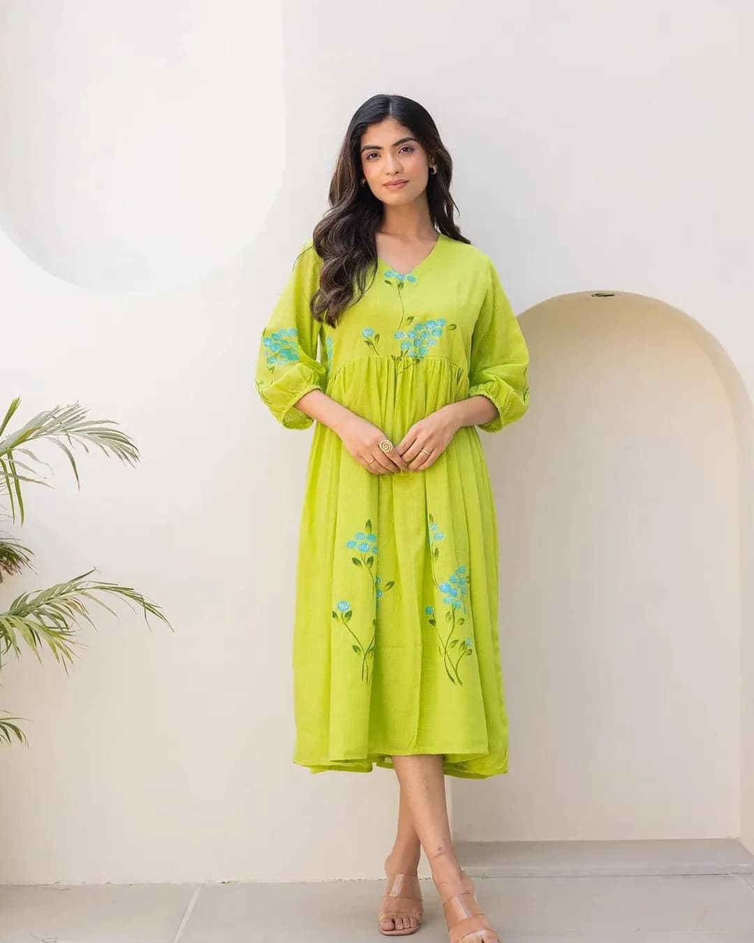 Heavy Kota Checks Digital Printed Long Gown Dress alternate view