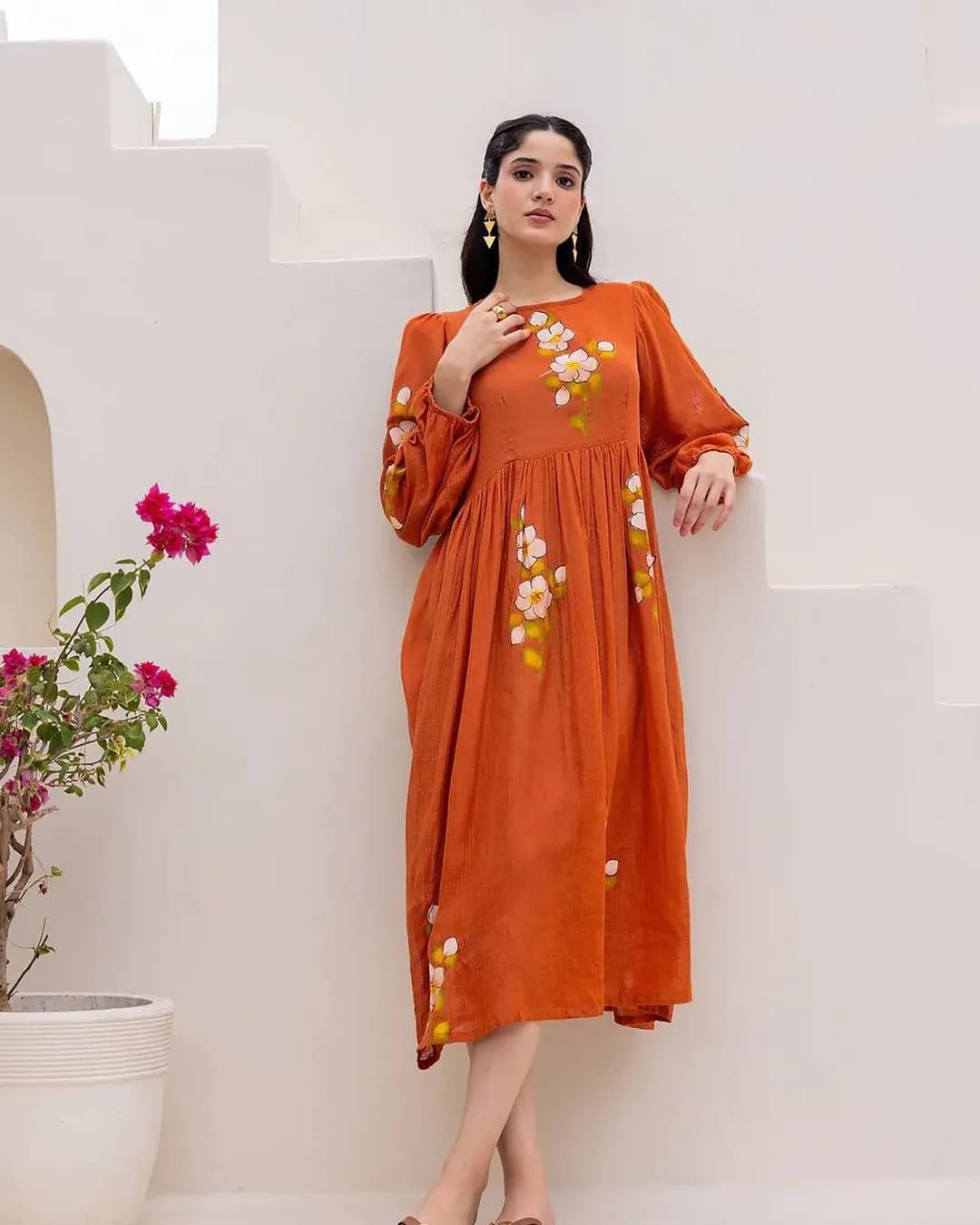 Heavy Kota Checks Digital Printed Long Gown Dress alternate view