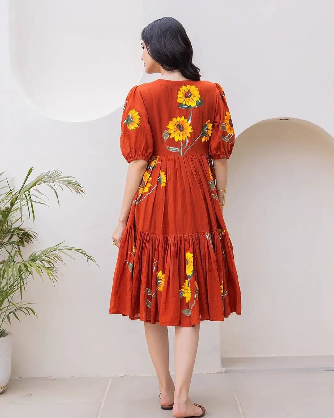 Heavy Kota Checks Digital Printed Long Gown Dress alternate view