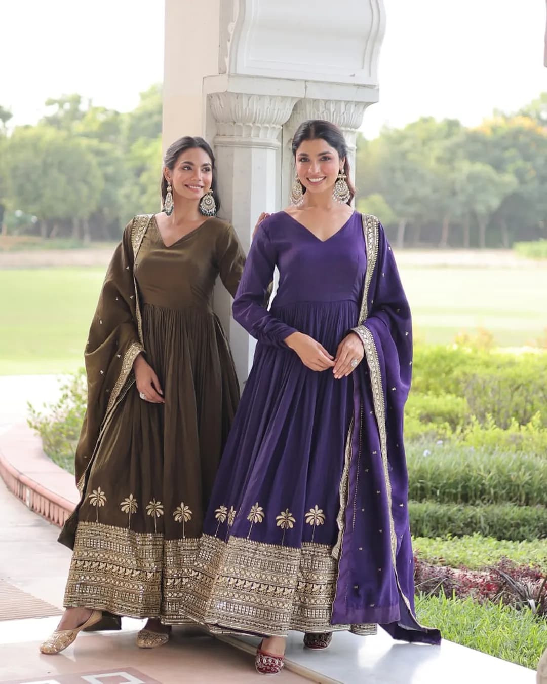Vichitra Silk Sequins Embroidered Gown with Dupatta Collection 2026
