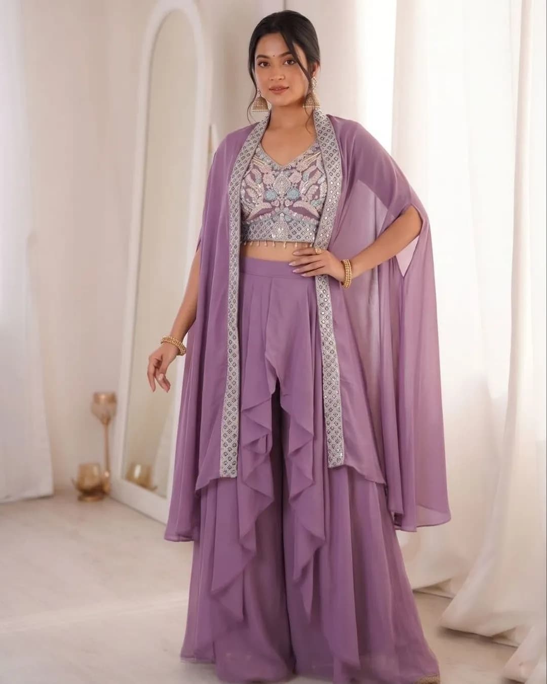 Trending Party Wear Shrug with Sharara Set