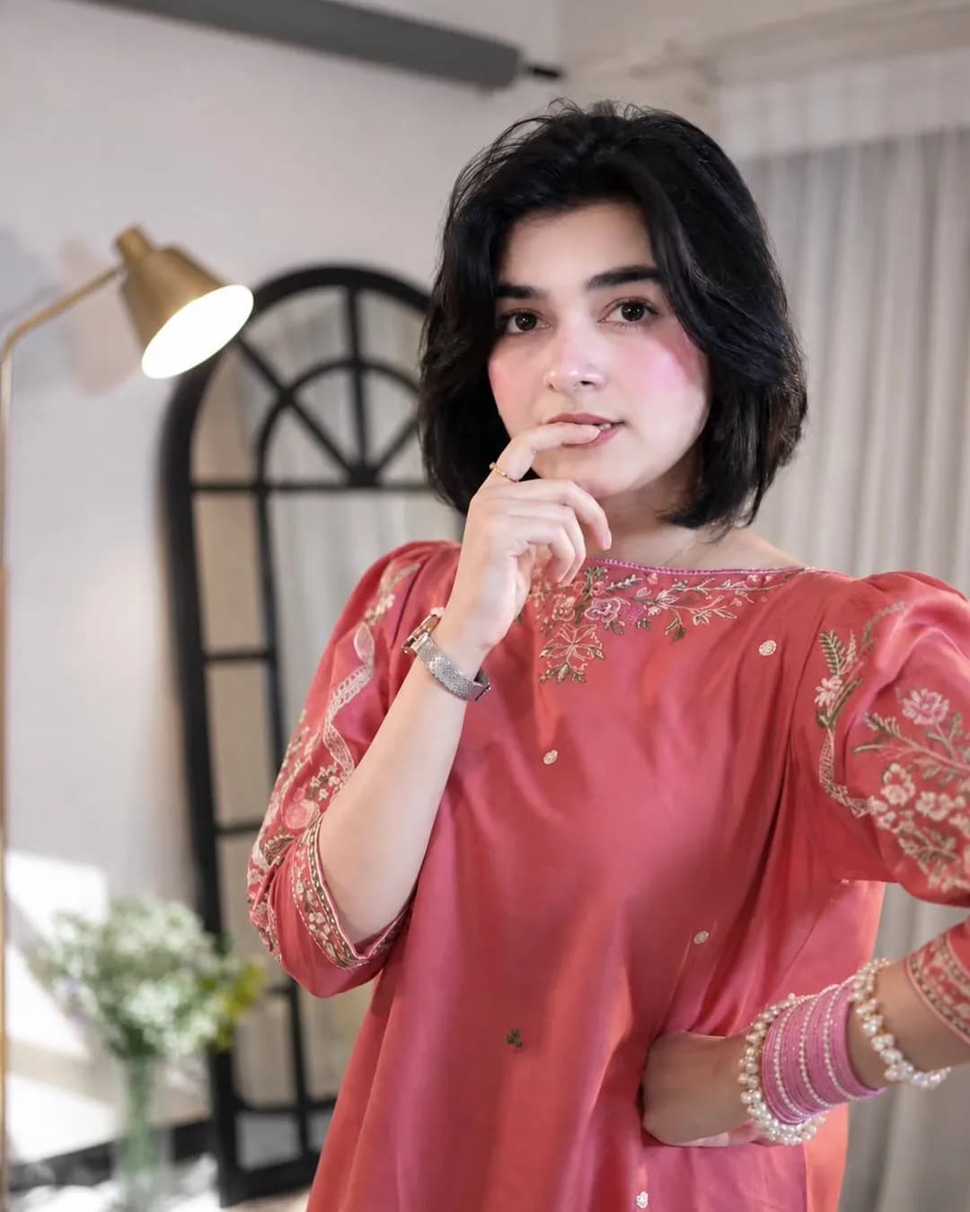Premium Roman Silk Embroidered Farshi Cord Set alternate view
